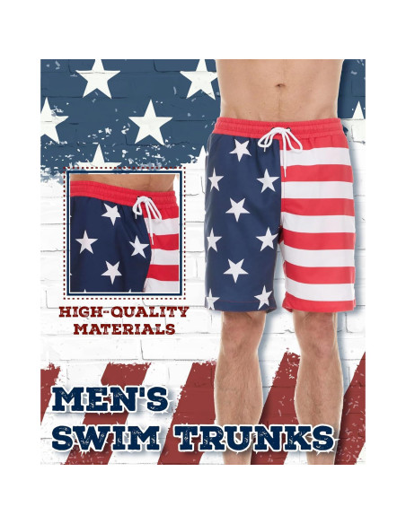 Shorts de Baño para Hombres COCO BRANDS - Bandera Americana S-XL
