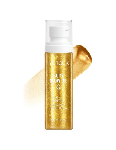 Aceite Brillante Corporal Yotock con SPF30 y Mica Dorada 100ml
