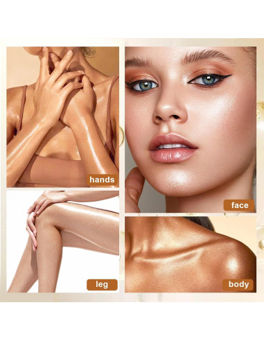 Aceite Brillante Corporal Yotock con SPF30 y Mica Dorada 100ml