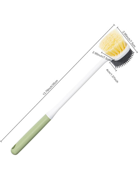 Cepillo Limpiador de Pies Beomeen Doble Cara Verde 37cm