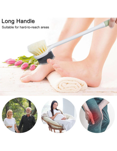 Cepillo Limpiador de Pies Beomeen Doble Cara Verde 37cm