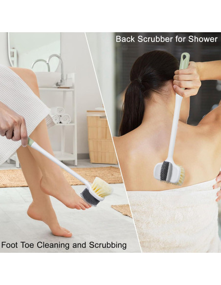 Cepillo Limpiador de Pies Beomeen Doble Cara Verde 37cm