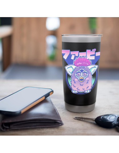 Vaso Térmico Furby Retro 20 Onzas Acero Inoxidable Negro