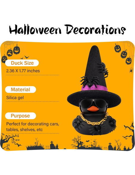 Adorno de coche Halloween Wonuu - Pato de goma mini con sombrero