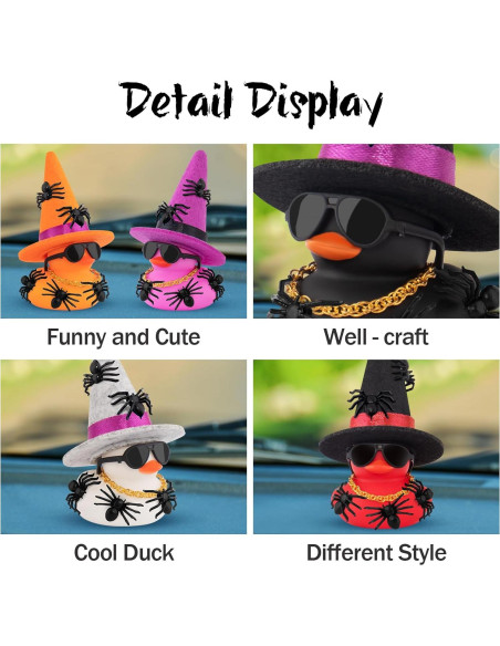 Adorno de coche Halloween Wonuu - Pato de goma mini con sombrero