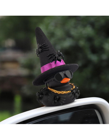 Adorno de coche Halloween Wonuu - Pato de goma mini con sombrero
