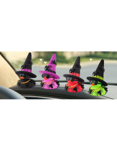 Adorno de coche Halloween Wonuu - Pato de goma mini con sombrero