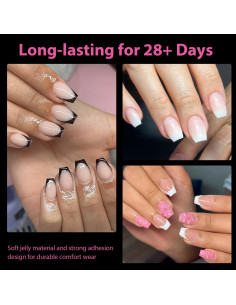 Tips de Uñas Coffin Cortas UNA GELLA 504pcs Transparentes 2