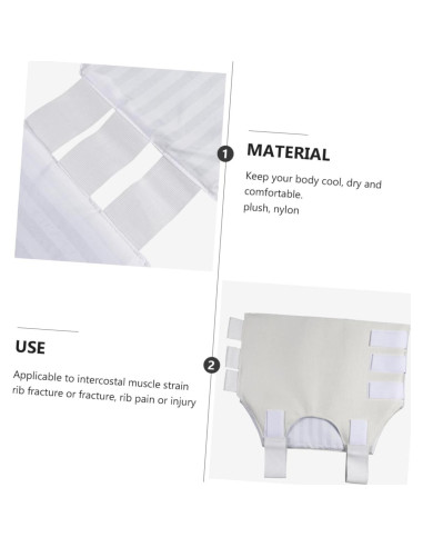 Cinturón de soporte para costillas BIUDECO unisex 50x42 cm