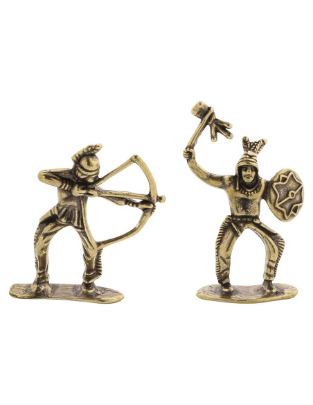 Figuritas Miniatura de Soldado Arqueros y Tamborilero de Latón