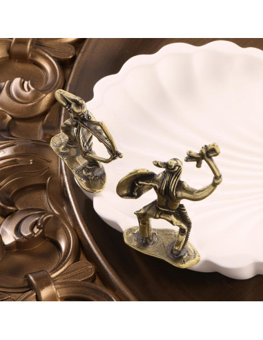 Figuritas Miniatura de Soldado Arqueros y Tamborilero de Latón