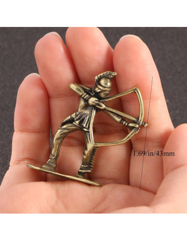 Figuritas Miniatura de Soldado Arqueros y Tamborilero de Latón