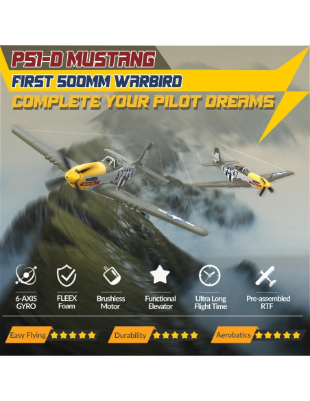 Avión RC LEAMBE P51D Mustang 50cm Sin Escobillas RTF