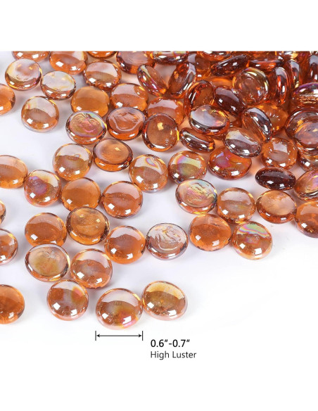 Perlas de Vidrio Ausluru 2,27kg Ámbar para Decoración