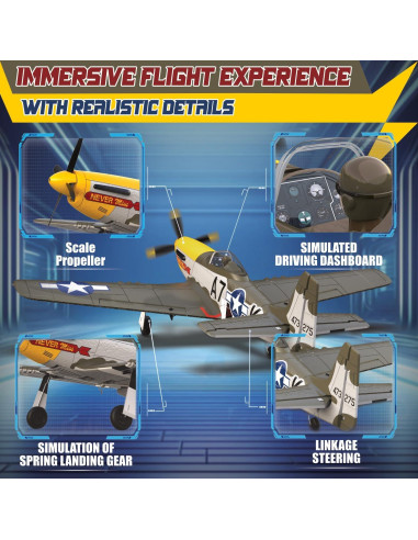 Avión RC LEAMBE P51D Mustang 50cm Sin Escobillas RTF