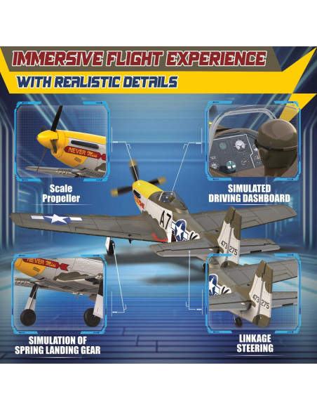 Avión RC LEAMBE P51D Mustang 50cm Sin Escobillas RTF