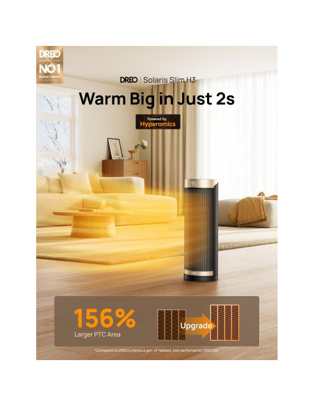 Calefactor Eléctrico Dreo DR-HSH003 1500W Oro con Control Remoto