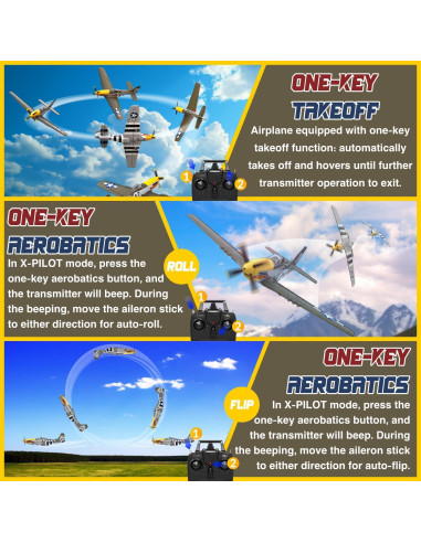 Avión RC LEAMBE P51D Mustang 50cm Sin Escobillas RTF