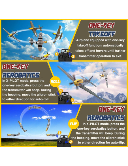 Avión RC LEAMBE P51D Mustang 50cm Sin Escobillas RTF