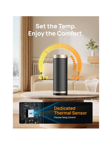 Calefactor Eléctrico Dreo DR-HSH003 1500W Oro con Control Remoto