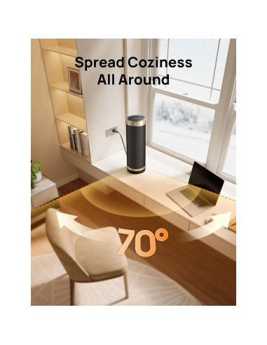 Calefactor Eléctrico Dreo DR-HSH003 1500W Oro con Control Remoto