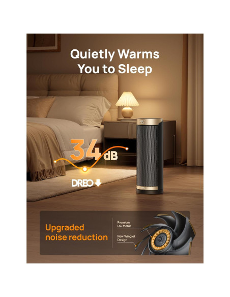 Calefactor Eléctrico Dreo DR-HSH003 1500W Oro con Control Remoto