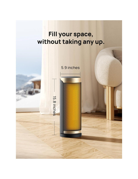 Calefactor Eléctrico Dreo DR-HSH003 1500W Oro con Control Remoto