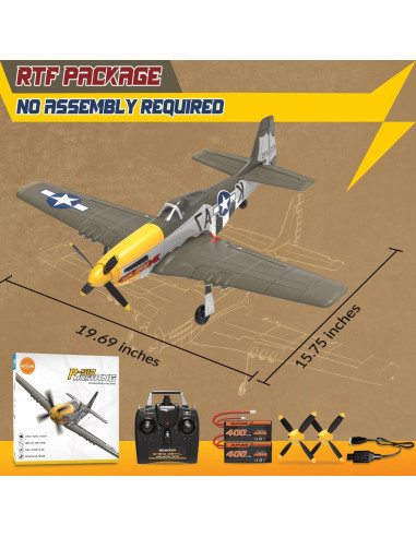 Avión RC LEAMBE P51D Mustang 50cm Sin Escobillas RTF