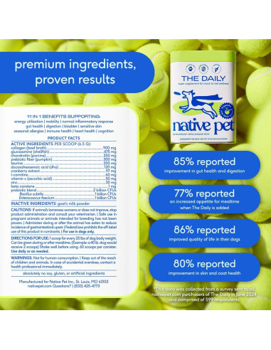 Suplemento Vitaminico en Polvo para Perros Native Pet - 30 Porciones