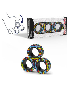 Juego de Anillos Antiestrés Magnéticos YZ - 3 Piezas Coloridas