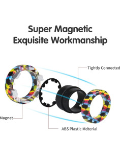 Juego de Anillos Antiestrés Magnéticos YZ - 3 Piezas Coloridas 2