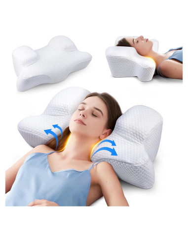 Almohada Cervical Benazcap Espuma de Memoria 55.88x33.02cm Blanca