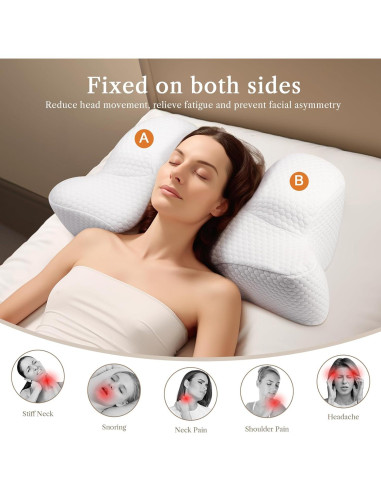 Almohada Cervical Benazcap Espuma de Memoria 55.88x33.02cm Blanca