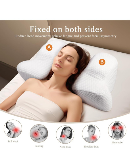 Almohada Cervical Benazcap Espuma de Memoria 55.88x33.02cm Blanca