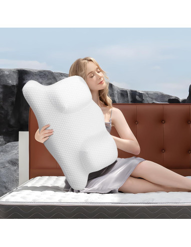 Almohada Cervical Benazcap Espuma de Memoria 55.88x33.02cm Blanca