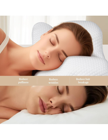 Almohada Cervical Benazcap Espuma de Memoria 55.88x33.02cm Blanca