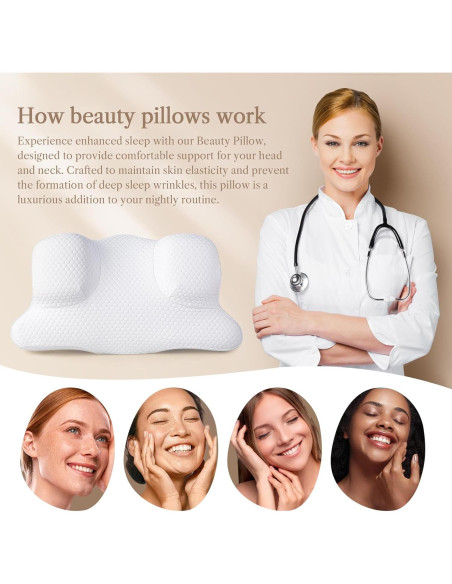 Almohada Cervical Benazcap Espuma de Memoria 55.88x33.02cm Blanca
