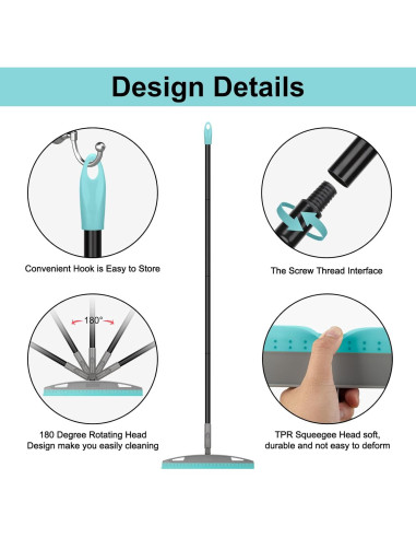 Escoba Mágica Multifuncional KeFanta 150 cm Azul para Piso