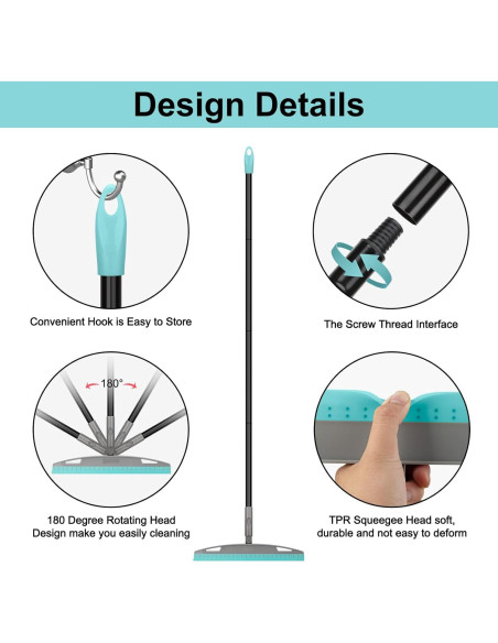 Escoba Mágica Multifuncional KeFanta 150 cm Azul para Piso