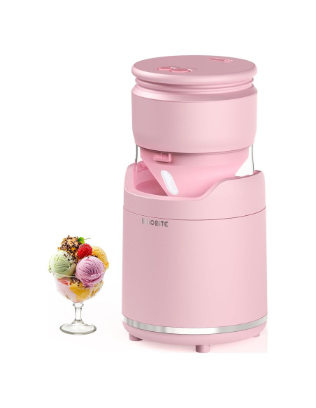 Máquina de Hacer Helado Suave BRIOBITE 550ml Rosa Recargable