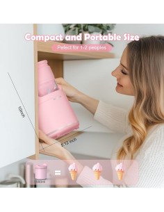 Máquina de Hacer Helado Suave BRIOBITE 550ml Rosa Recargable 2