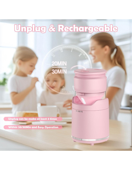 Máquina de Hacer Helado Suave BRIOBITE 550ml Rosa Recargable