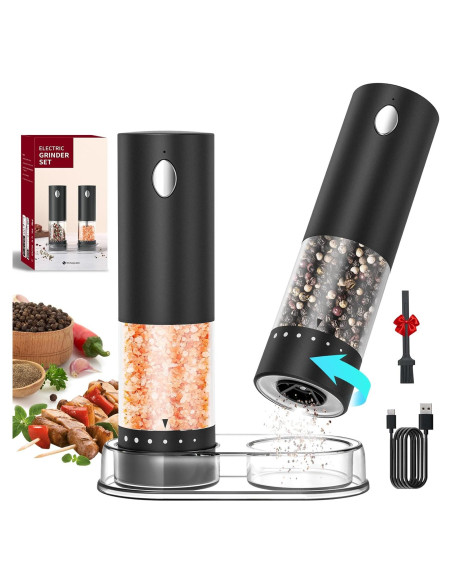 Juego de Molinillos Eléctricos de Sal y Pimienta CIRCLE JOY 95ml