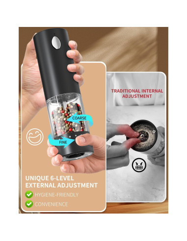 Juego de Molinillos Eléctricos de Sal y Pimienta CIRCLE JOY 95ml