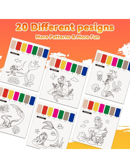 Libro para Pintar con Agua Sirenas YMluky con Pinceles