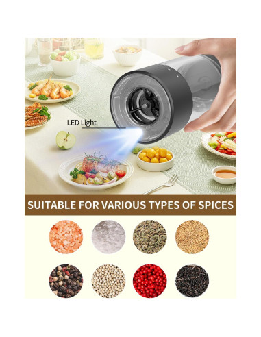 Juego de Molinillos Eléctricos de Sal y Pimienta CIRCLE JOY 95ml