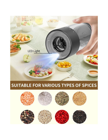 Juego de Molinillos Eléctricos de Sal y Pimienta CIRCLE JOY 95ml