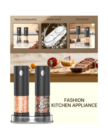 Juego de Molinillos Eléctricos de Sal y Pimienta CIRCLE JOY 95ml