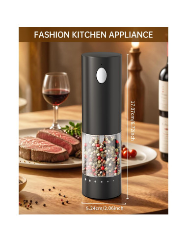 Juego de Molinillos Eléctricos de Sal y Pimienta CIRCLE JOY 95ml