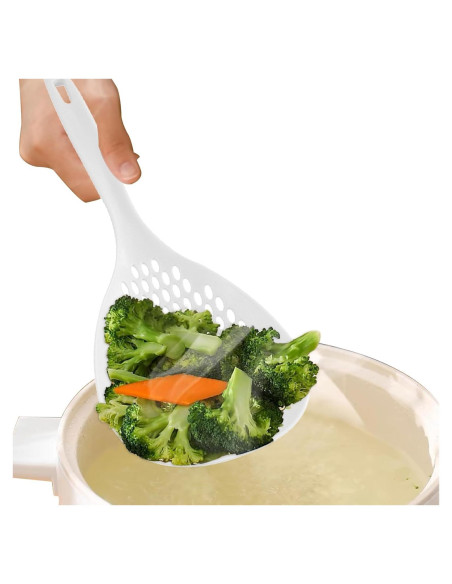 Cucharón Escurridor de Pasta HERCHR - Polipropileno Blanco